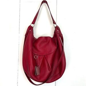FURLA Red Leather Large Slouchy Hobo Shoulder Crossbody Bag